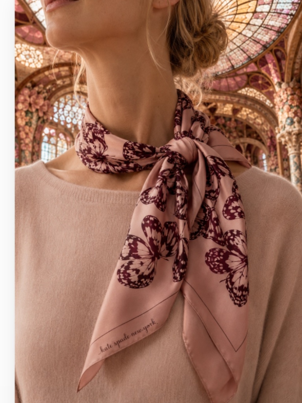KATE SPADE Spring Flight Silk Square Scarf - Picture 8 of 9